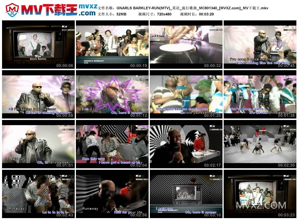 GNARLS BARKLEY-RUN(MTV)_英语_流行歌曲_MC801340